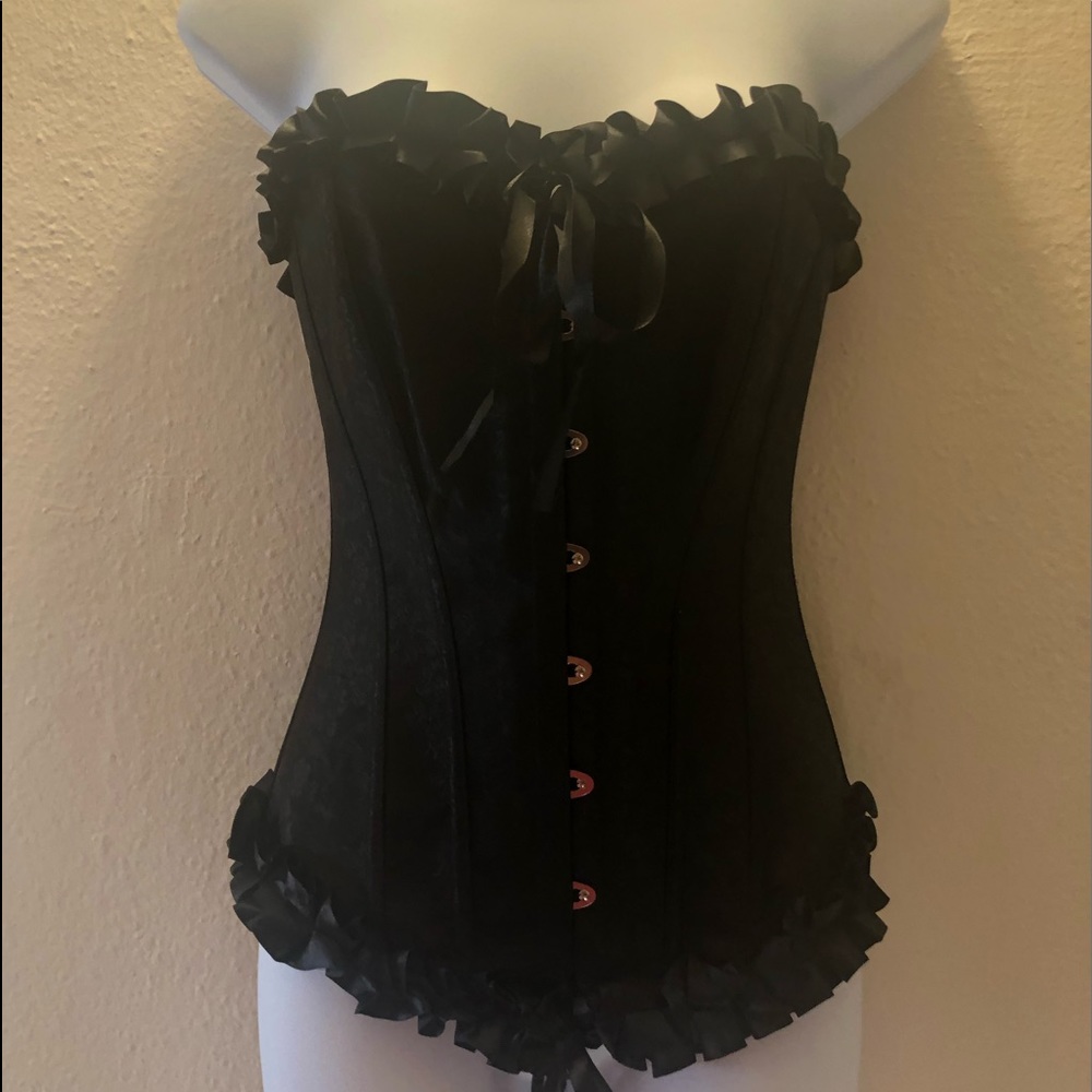 Muka satin corset with tiny floral design